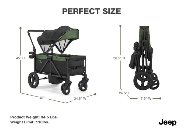 jeep evolve vs wrangler stroller wagon Jeep Evolve JXP All-Terrain 2-Seater Stroller Wagon