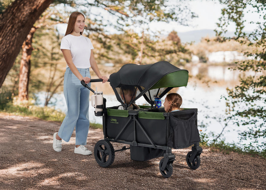 Black/Green (2378) 1-Jeep Evolve JXP All-Terrain 2-Seater Stroller Wagon