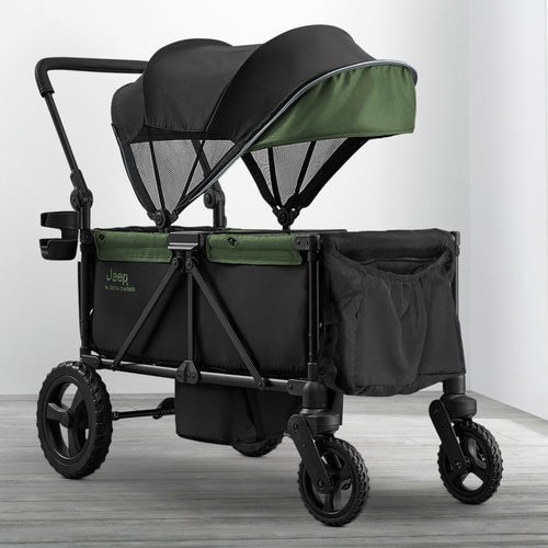 green jeep wagon stroller Jeep Evolve JXP All-Terrain 2-Seater Stroller Wagon