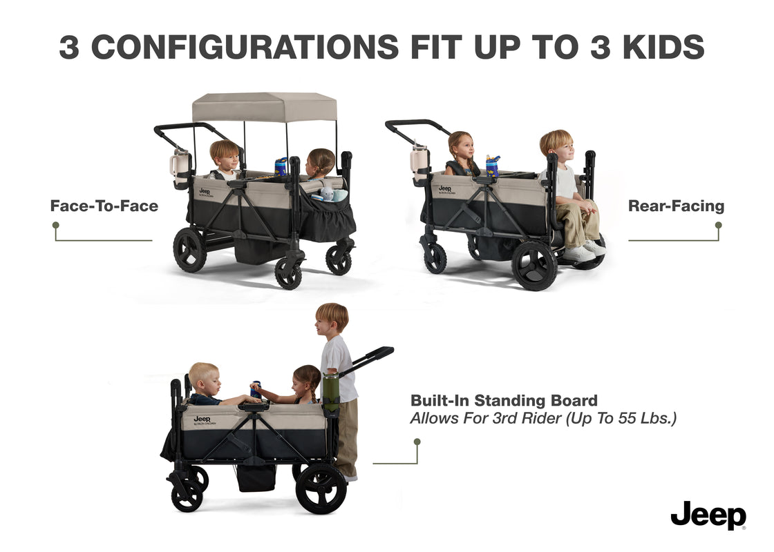 Jeep Wrangler Mojave All-Terrain 2-Seater+ Stroller Wagon with Built-I