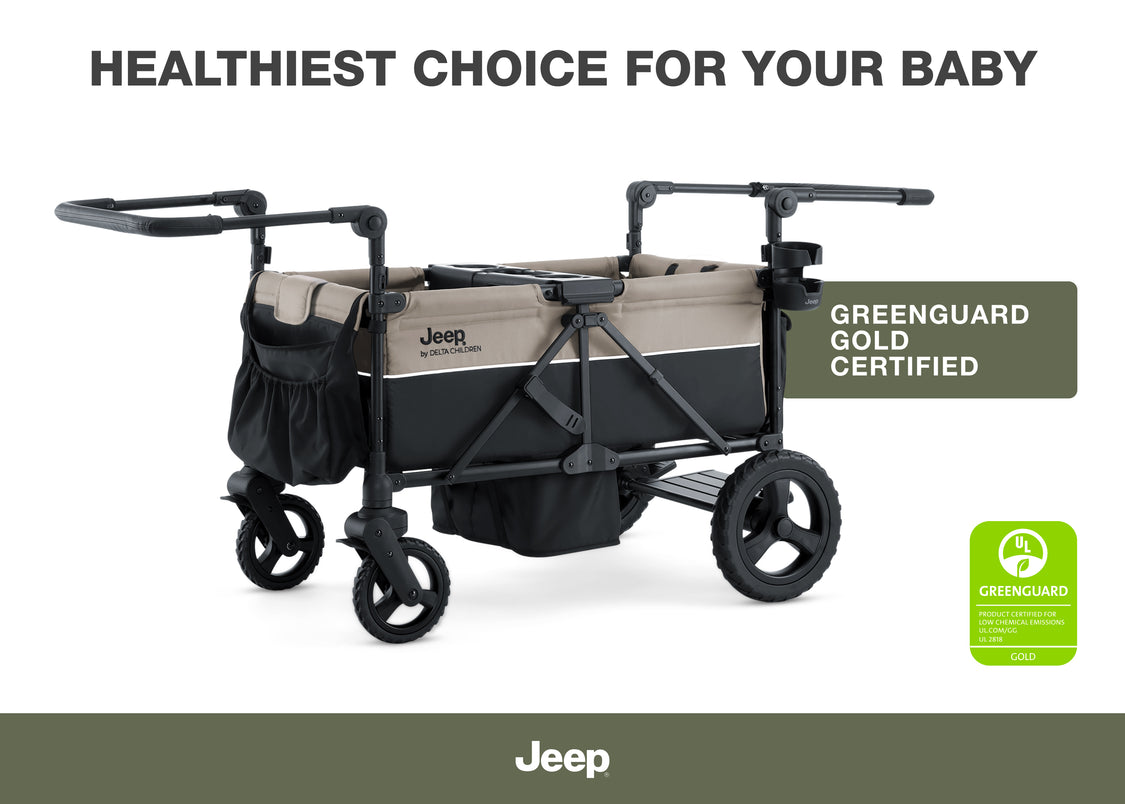 Jeep Wrangler Mojave All-Terrain 2-Seater+ Stroller Wagon with Built-In Standing Board