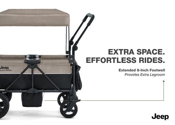 jeep wagon stroller weight limit Jeep Wrangler Mojave All-Terrain 2-Seater+ Stroller Wagon with Built-In Standing Board