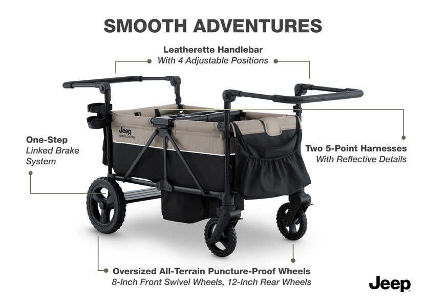 Jeep Wrangler Mojave All-Terrain 2-Seater+ Stroller Wagon with Built-I ...