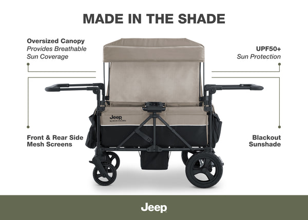 jeep stroller wagon reviews Jeep Wrangler Mojave All-Terrain 2-Seater+ Stroller Wagon with Built-In Standing Board