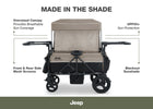Black and Tan (2473) 9-Jeep Wrangler Mojave All-Terrain 2-Seater+ Stroller Wagon with Built-In Standing Board