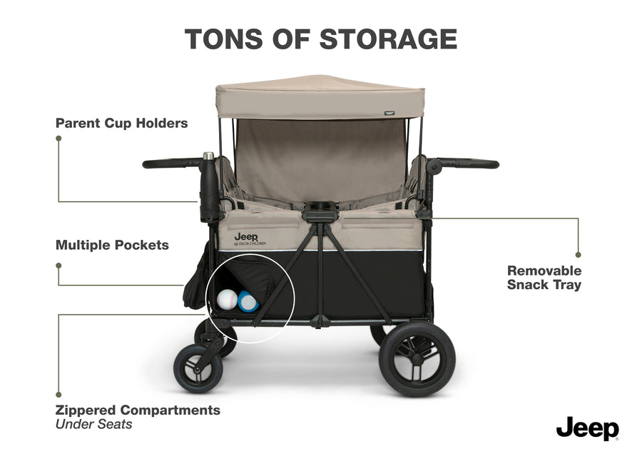 Black and Tan (2473) 5-Gladiator 4-Seater Stroller Wagon