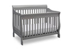 Gray crib with white mattress on a white background 41-Canton 4-in-1 Crib