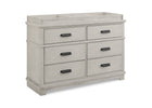 Rustic Mist (1373) 3-Asher 6 Drawer Dresser with Changing Top and Interlocking Drawers