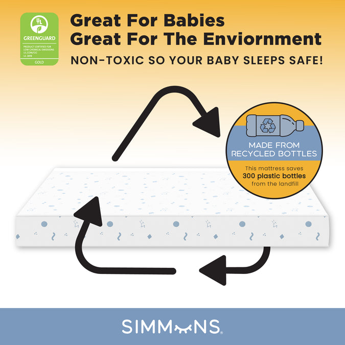No Color (NO) 4-Simmons Kids® Quiet Nights Dual Sided Crib and Toddler Mattress