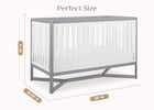 White with Grey (027) 7-Tribeca 4-in-1 Convertible Crib