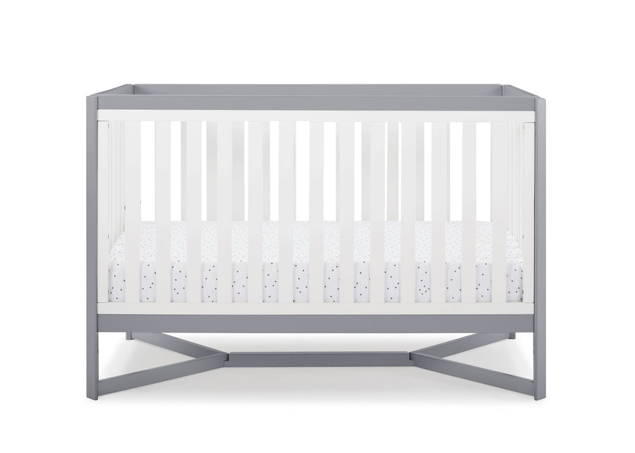 White with Grey (027) 9-Tribeca 4-in-1 Convertible Crib