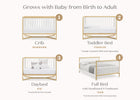 Bianca White with Natural (123) 37-Tribeca 4-in-1 Convertible Crib