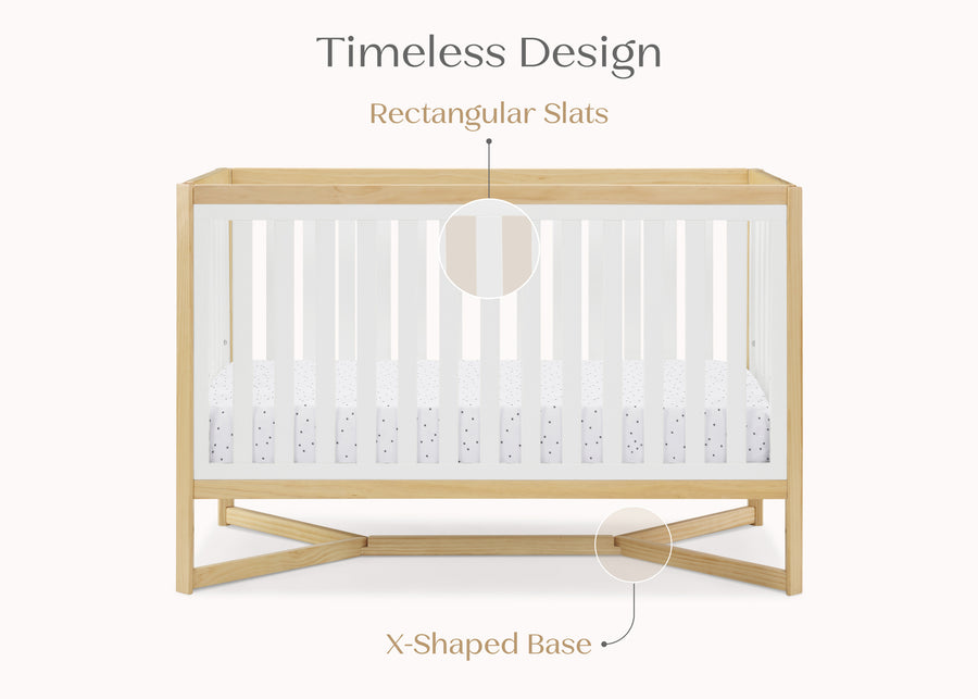 Bianca White with Natural (123) 40-Tribeca 4-in-1 Convertible Crib