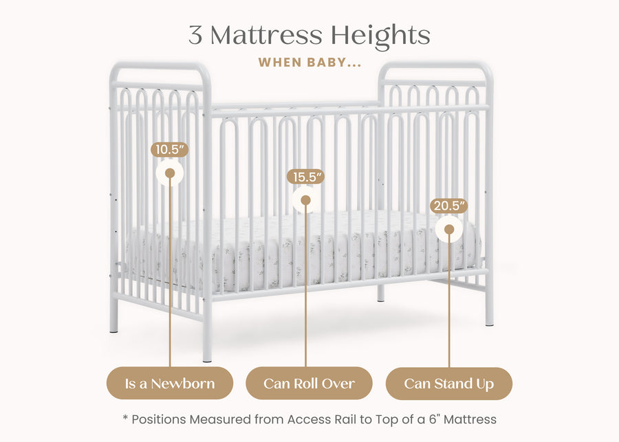 White (1309) 4-Darcy 4-in-1 Convertible Metal Crib