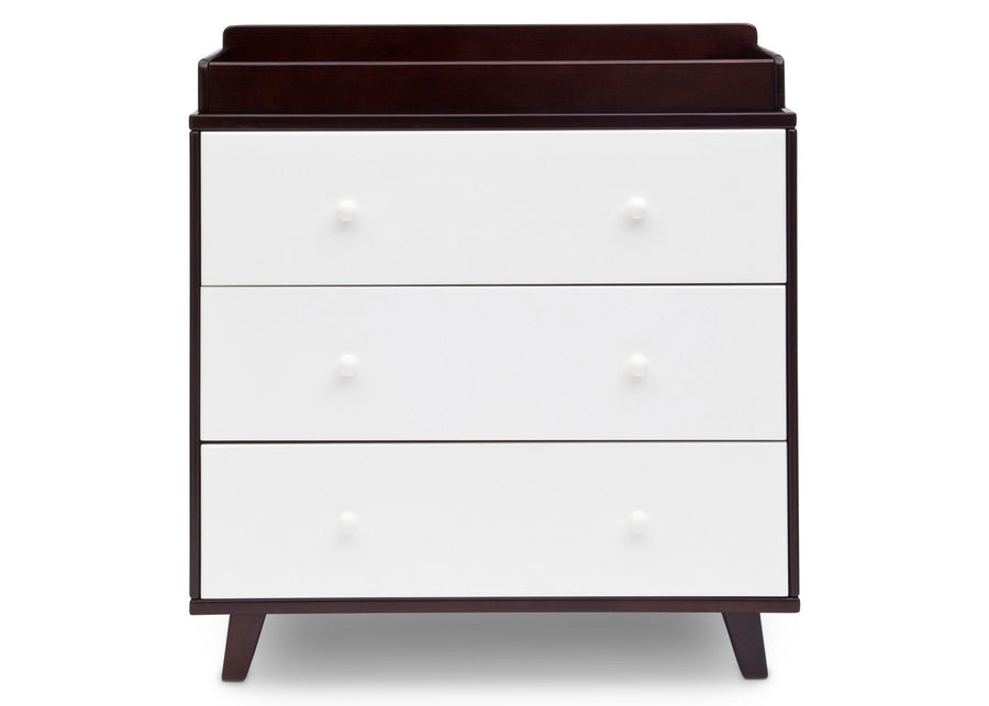 Black Espresso with White (918) 4-Ava 3 Drawer Dresser with Changing Top