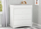 White (100) 6-Sutton 3 Drawer Dresser with Changing Top