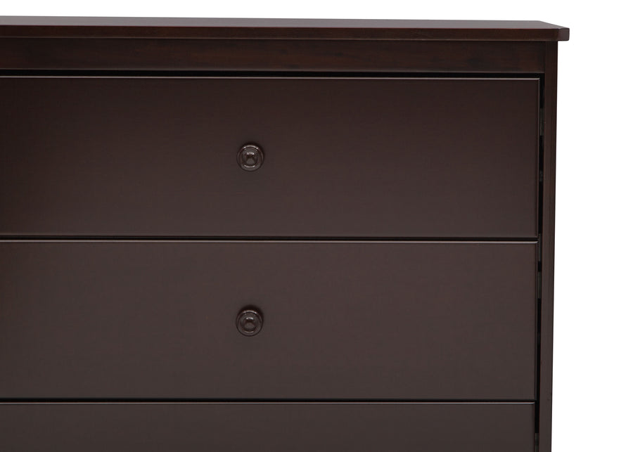 Dark Chocolate (207) 5-Sutton 3 Drawer Dresser with Changing Top