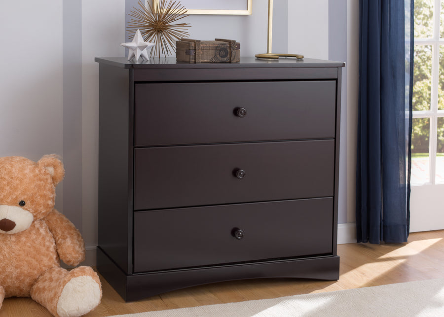 Dark Chocolate (207) 1-Sutton 3 Drawer Dresser with Changing Top
