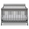 Gray crib with a white mattress on a white background 23-Canton 4-in-1 Crib