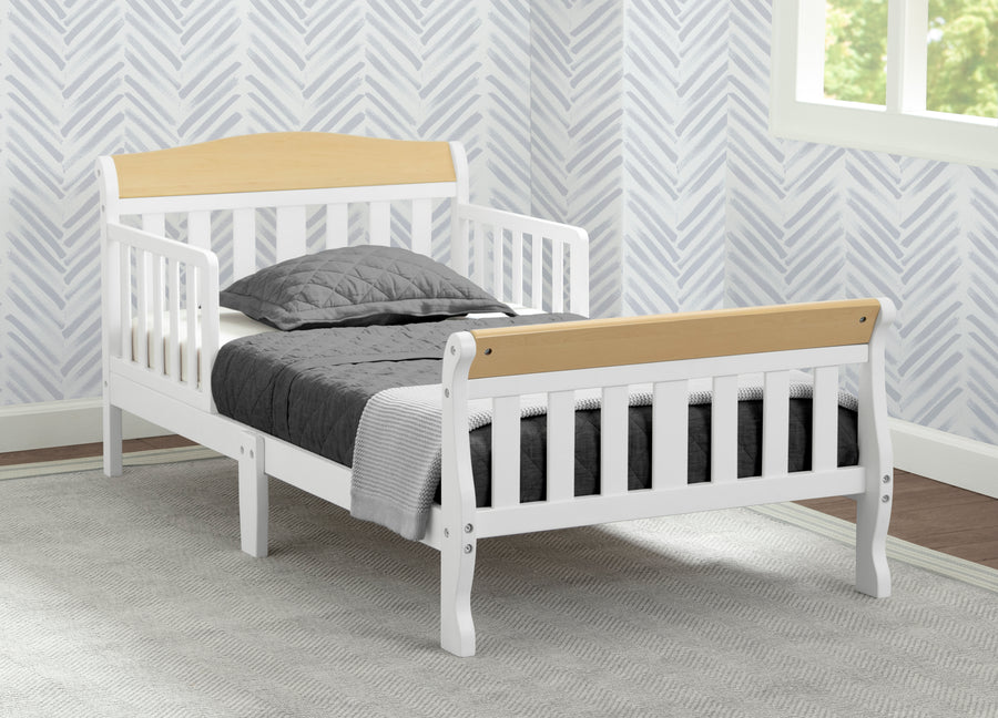 Bianca White with Natural (20804) 20-Canton Toddler Bed