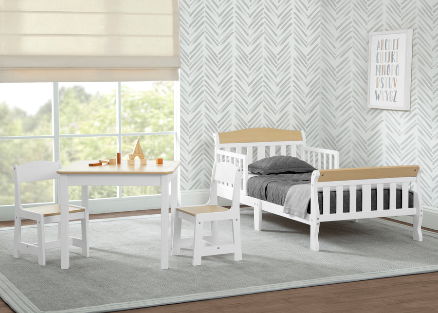 Bianca White with Natural (20804) 21-Canton Toddler Bed