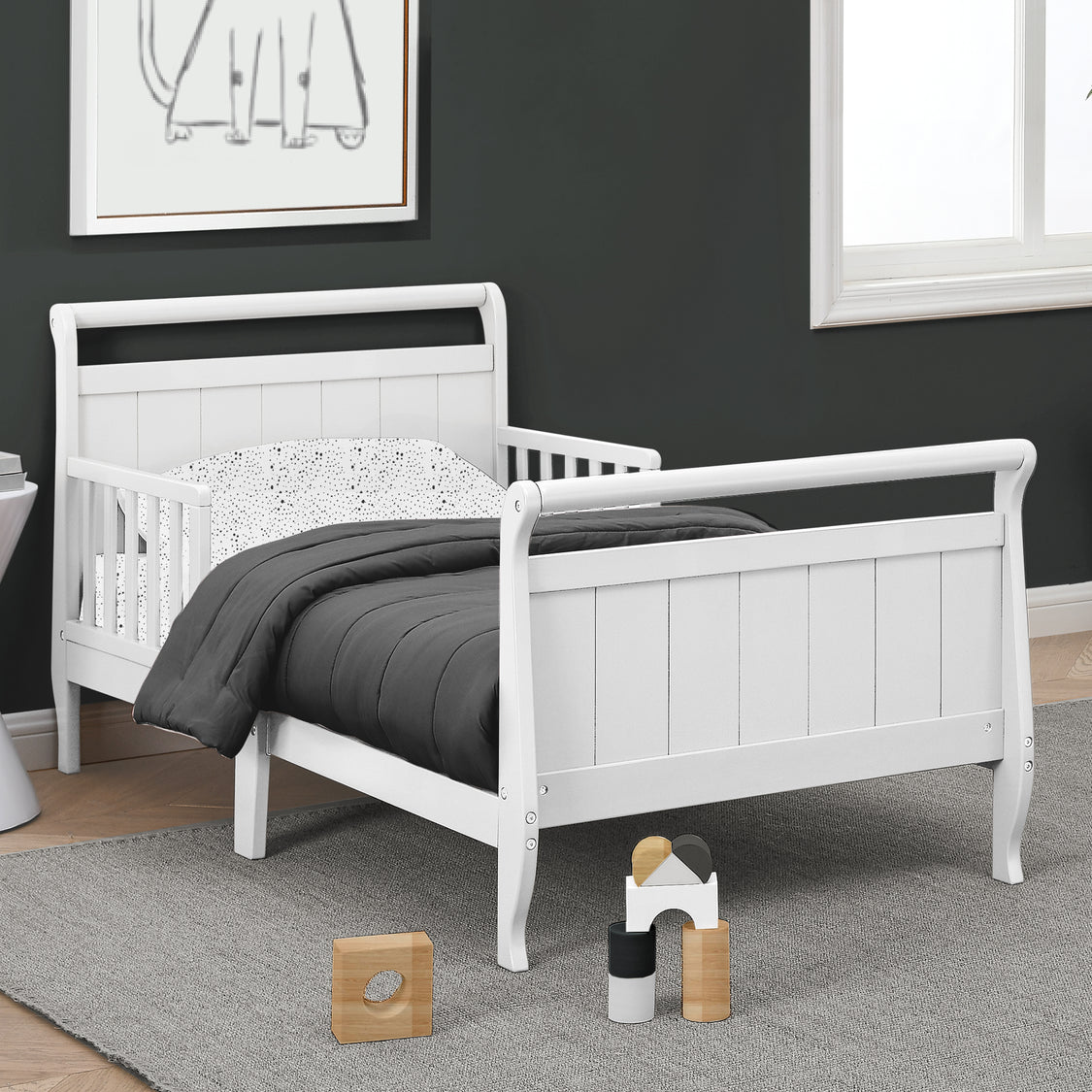 Wood Sleigh Toddler Bed
