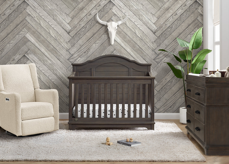 Rustic Grey (084) 1-Asher 6-in-1 Convertible Crib