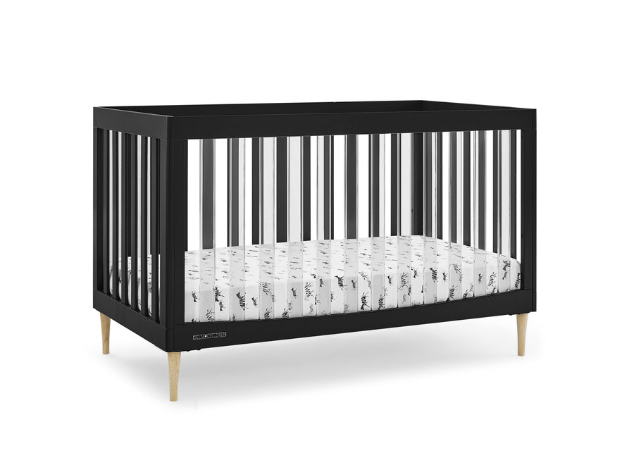 Midnight Grey with Natural (1372) 10-Austin Acrylic 4-in-1 Convertible Crib