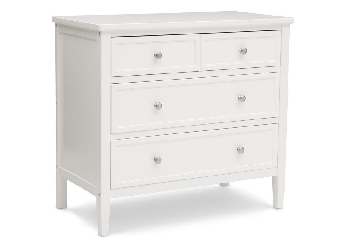 Delta Children Bianca White (130) Epic 3 Drawer Dresser Right Silo View