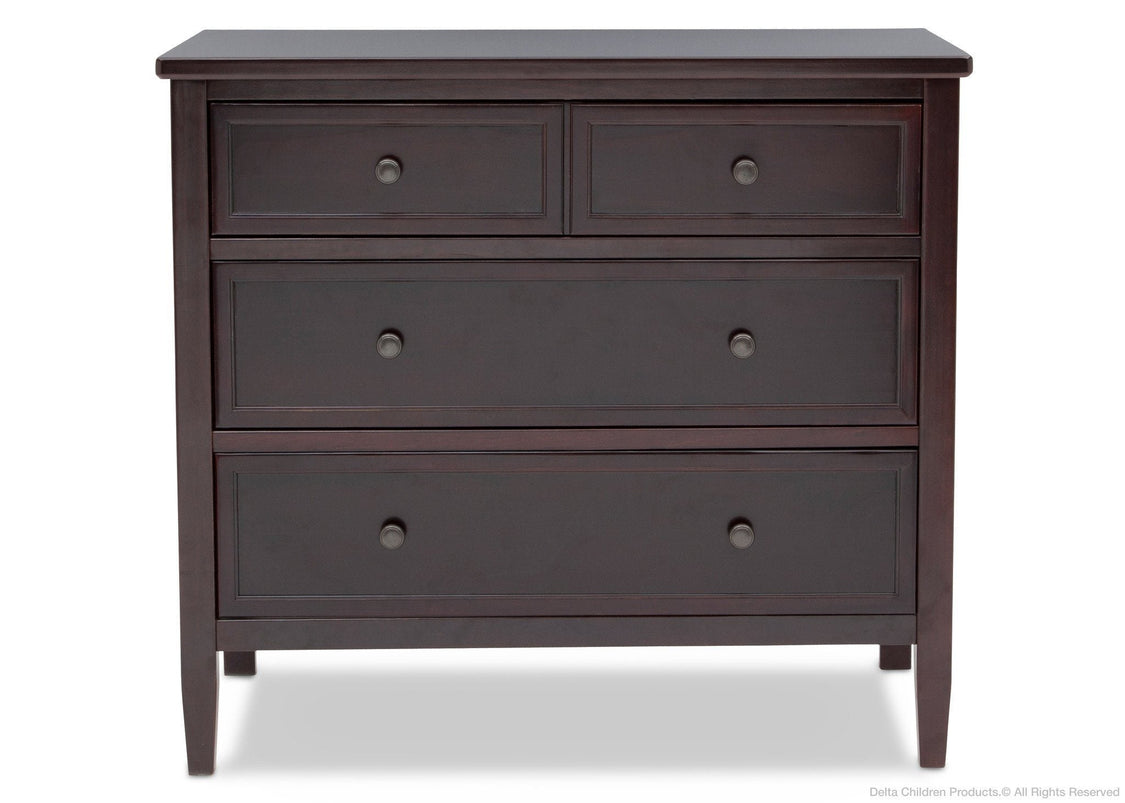Delta Children Dark Chocolate (207) Epic 3 Drawer Dresser Front View d1d