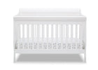 White crib with a white mattress on a white background 31-Canton 4-in-1 Crib