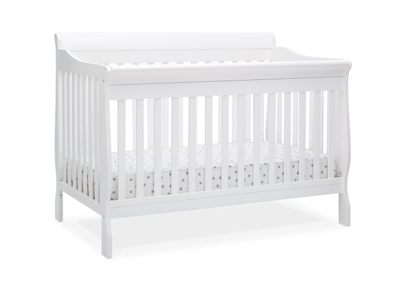 White crib on a white background 32-Canton 4-in-1 Crib