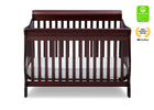Dark wood crib with white mattress on a white background 33-Canton 4-in-1 Crib