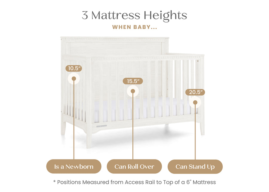 Antique White (1545) 4-Kendall 6-in-1 Convertible Crib