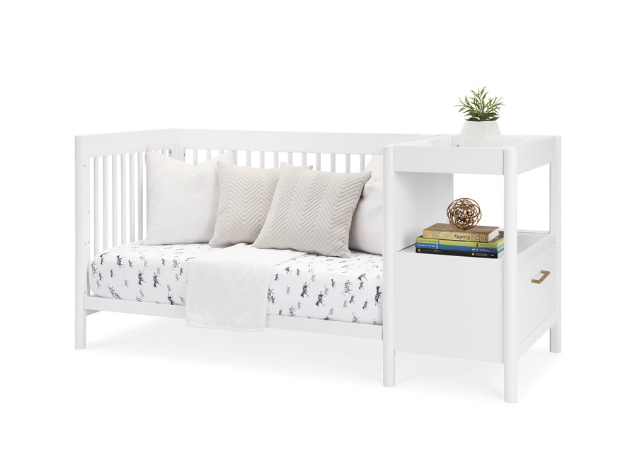 Bianca White (130) 18-Zoe 5-in-1 Convertible Crib and Changer