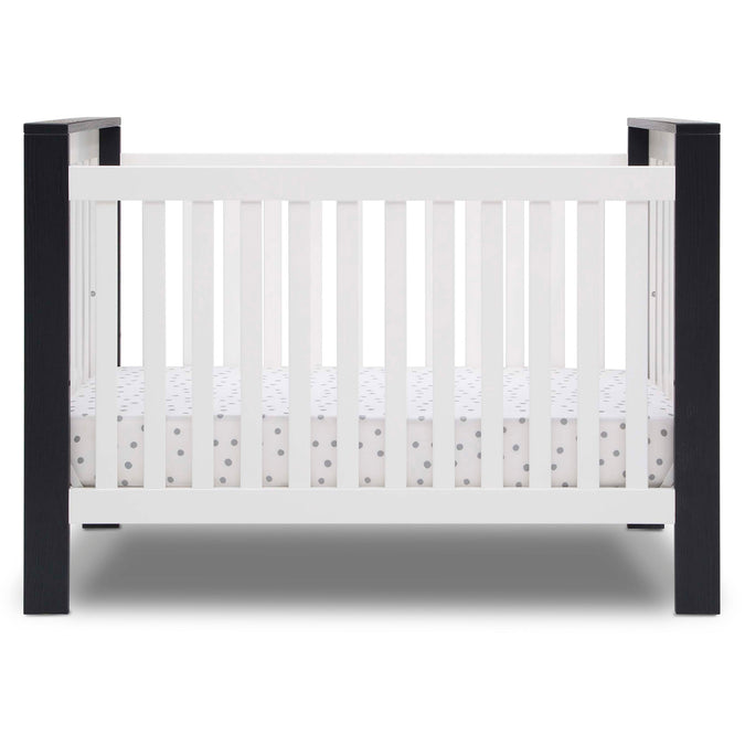 DCB: Bianca White with Textured Midnight Grey (181) 8-Miles 4-in-1 Convertible Crib