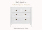 Bianca White (130) 5-Heritage 4 Drawer Dresser with Changing Top and Interlocking Drawers