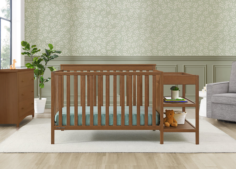 Chestnut (836) 1-Ellie 5-in-1 Convertible Crib and Changer