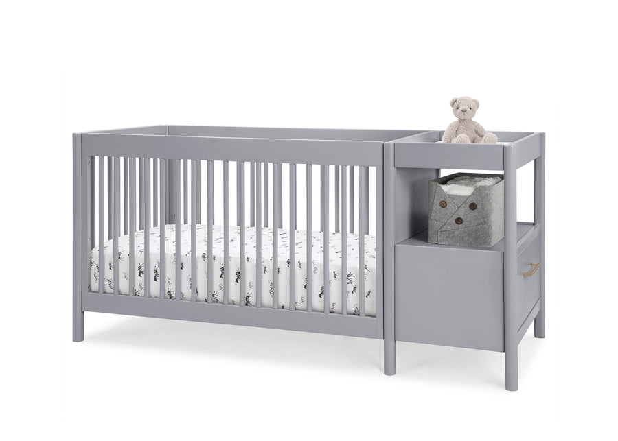 Grey (026) 4-Zoe 5-in-1 Convertible Crib and Changer