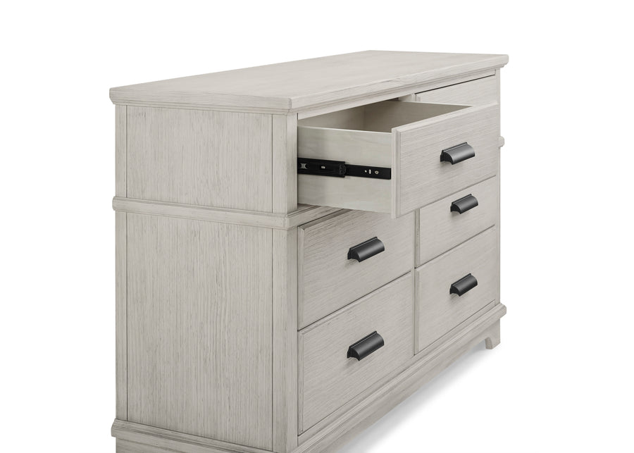 Rustic Mist (1373) 4-Asher 6 Drawer Dresser with Changing Top and Interlocking Drawers