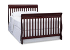 Dark wood crib with white mattress on a white background 34-Canton 4-in-1 Crib