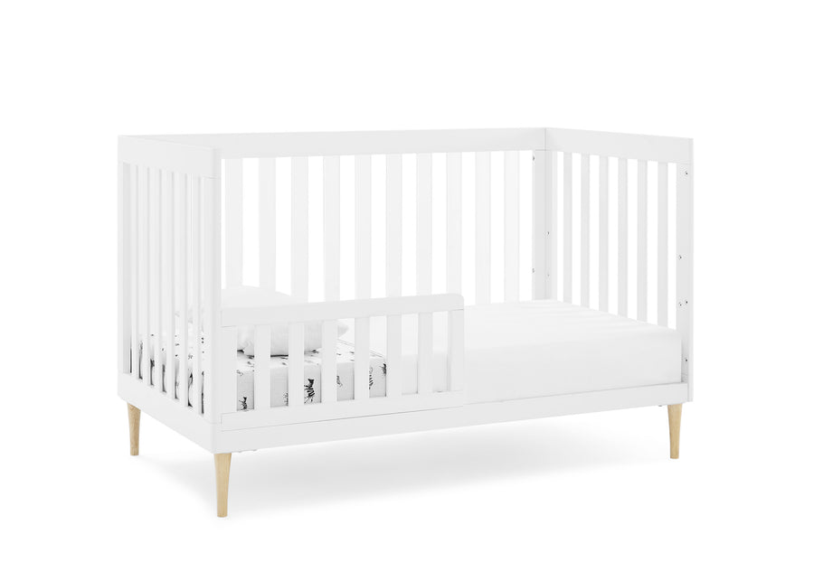 Bianca White with Natural (123) 27-Austin Acrylic 4-in-1 Convertible Crib
