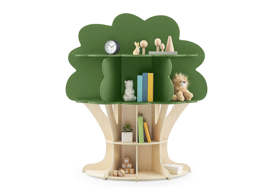 Natural with Green (790) 6-Tree Bookcase