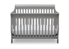 Gray crib with white mattress on a white background 26-Canton 4-in-1 Crib