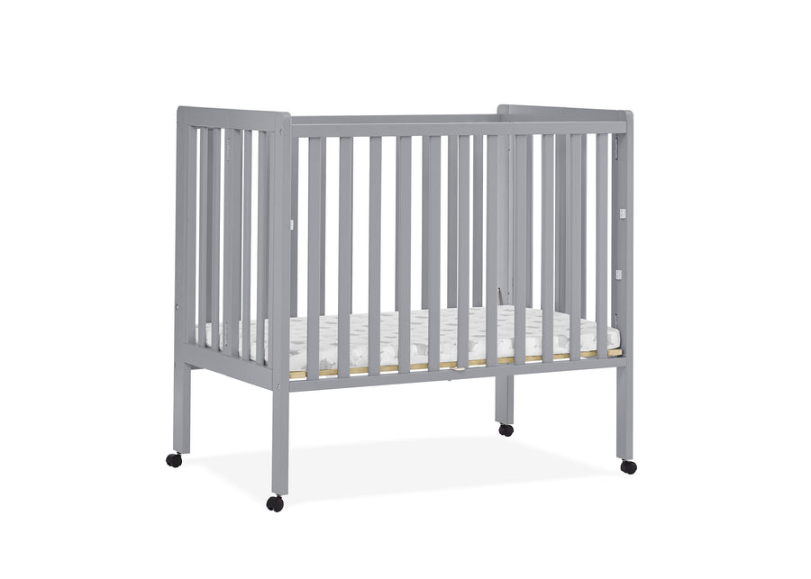 Grey (026) 3-Lee Portable Folding Mini Crib with 1.5-Inch Mattress