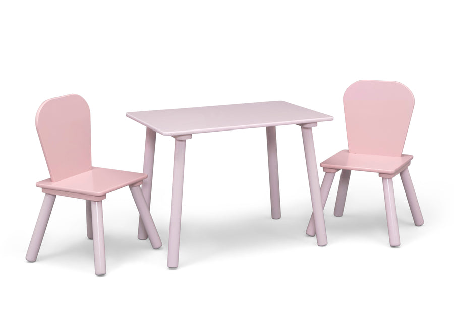 Pink (1265) 7-4-Piece Toddler Playroom Set – Includes Play Table with Dry Erase Tabletop and 6 Bin Toy Organizer with Reusable Vinyl Cling Stickers