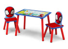 Spider-Man (1164) 9-Spidey and His Amazing Friends 4-Piece Toddler Playroom Set – Includes Play Table and 6 Bin Toy Organizer