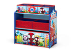 Spider-Man (1164) 3-Spidey and His Amazing Friends 4-Piece Toddler Playroom Set – Includes Play Table and 6 Bin Toy Organizer