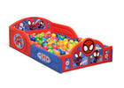Spider-Man (1164) 4-Marvel Spidey and His Amazing Friends 4-Piece Toddler Room-in-a-Box Set – Includes Sleep and Play Toddler Bed, Table, 1 Chair and Toy Box