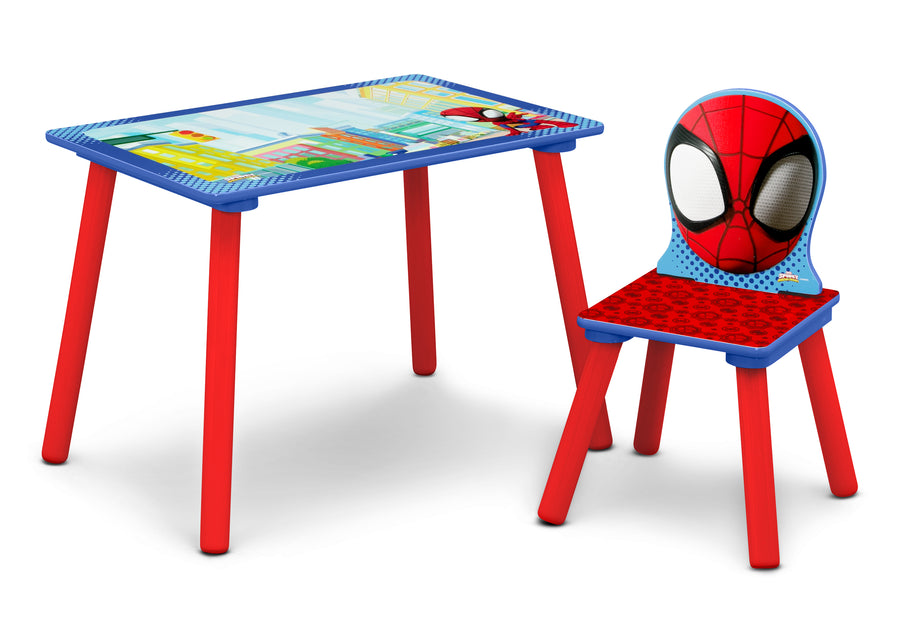 Spider-Man (1164) 6-Marvel Spidey and His Amazing Friends 4-Piece Toddler Room-in-a-Box Set – Includes Sleep and Play Toddler Bed, Table, 1 Chair and Toy Box
